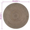 vidaXL Handmade Rug Jute Round 90 cm Grey