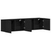 vidaXL TV Cabinets 2 pcs Black Oak 160x30x41 cm Engineered Wood