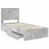 vidaXL Bed Frame with Drawer Concrete Grey 90 x 200 cm Engineered Wood