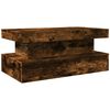 vidaXL Coffee Table with LED Lights Smoked Oak 90x50x40 cm