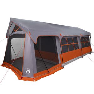vidaXL Family Tent Grey and Orange 620 x 322 x 240 cm Polyester