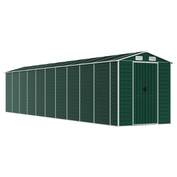 vidaXL Garden Shed Green 191x895x198 cm Galvanised Steel