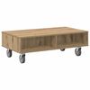 vidaXL Side Table with Wheels Artisan Oak 90 x 50 x 30 cm