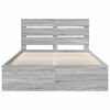 vidaXL Bed Frame Grey Sonoma 140 x 190 cm Solid Pine Wood