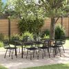 vidaXL Garden Dining Set 9 pcs Black Powder-Coated Steel