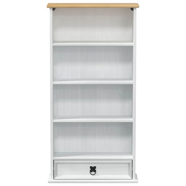 vidaXL CD cabinet White 52 x 17.5 x 103 cm Solid Pine Wood