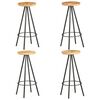 vidaXL Bar Stool | Set of 4 | Brown and Black