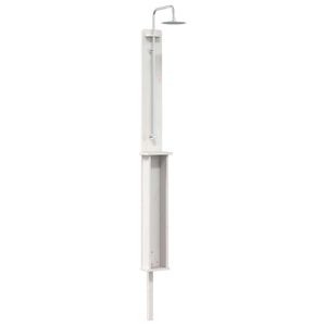 vidaXL Outdoor Shower 246 cm Solid Pine Wood and Stainless Steel White