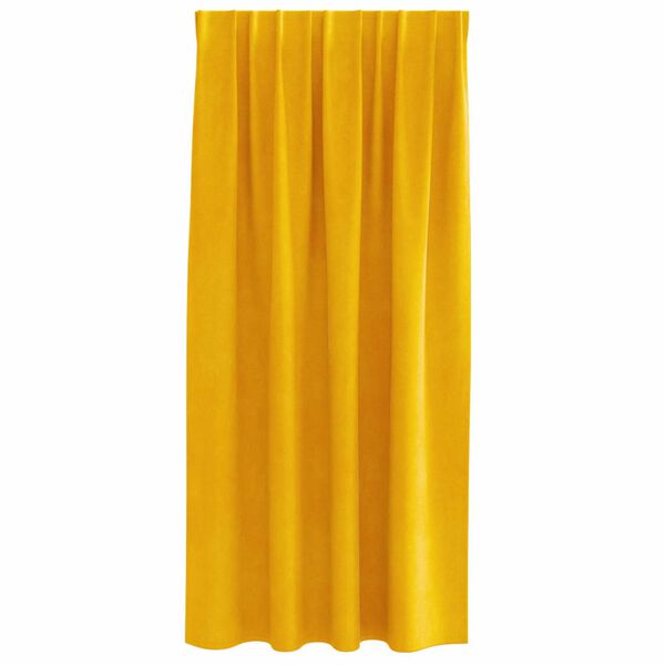 vidaXL Blackout Curtains 2 pcs Mustard Yellow 140 x 175 cm Velvet