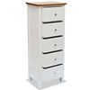 vidaXL Tall Chest of Drawers 45x32x115 cm Solid Oak Wood