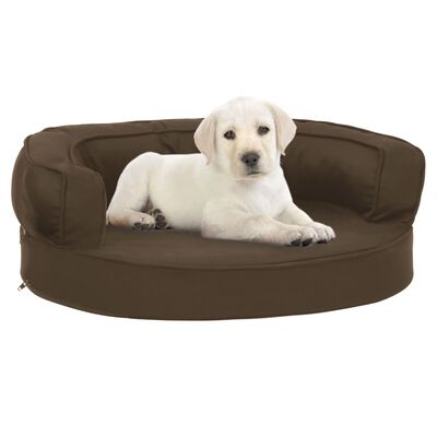 vidaXL Ergonomic Dog Bed Mattress 60x42 cm Linen Look Brown
