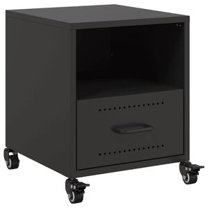 vidaXL Bedside Cabinet Black 36x39x43.5 cm Steel