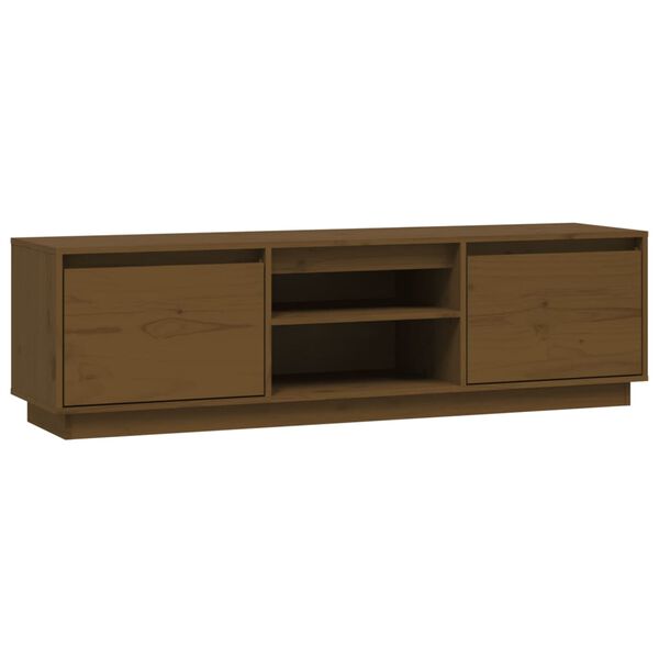 vidaXL TV Cabinet Honey Brown 140x35x40 cm Solid Wood Pine