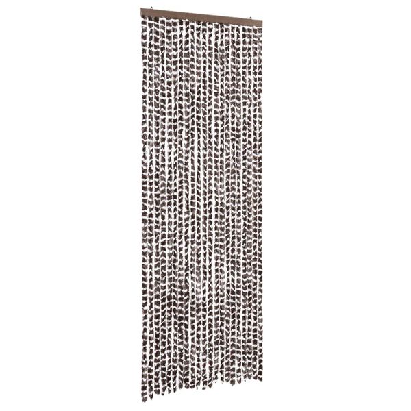 vidaXL Fly Curtain Brown and White 90x200 cm Chenille