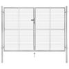 vidaXL Garden Gate Galvanised Steel 306x175 cm Silver