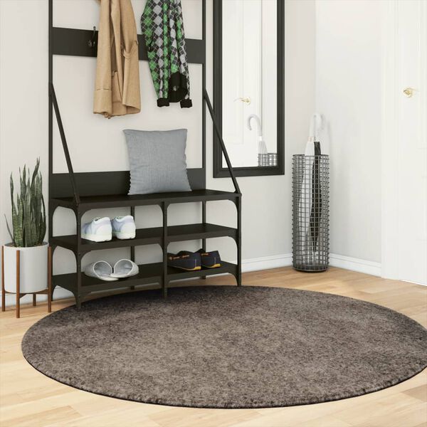 vidaXL Rug ISTAN High Pile Shiny Look Grey &Oslash; 160 cm