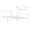 vidaXL Metal Bed Frame without Mattress with Footboard White 90x200cm