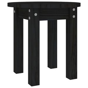 vidaXL Coffee Table Black &Oslash; 35x35 cm Solid Wood Pine
