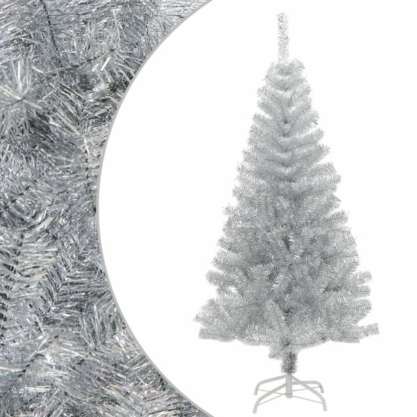 vidaXL Artificial Christmas Tree with Stand Silver 120 cm PET