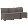 vidaXL 3-Seater Garden Sofa Rattan Look PP Light Grey