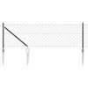 vidaXL Chainlink Fence with Spikes 10 x 0.4 m PVC-Coated Steel Grey