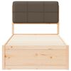 vidaXL Bed Frame with Upholstered Headboard Taupe 90 x 200 cm
