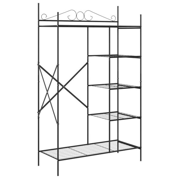 vidaXL Open Wardrobe with Shelf Black 104.5 x 45 x 172 cm Steel