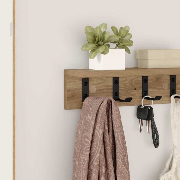 vidaXL Wall-Mounted Coat Rack Artisan Oak 40 x 10.5 x 10.5 cm
