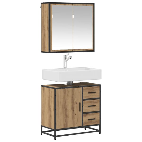 vidaXL Bathroom Furniture Set 2 pcs Artisan Oak Engineered Wood