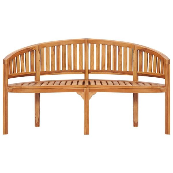 vidaXL Banana Bench 151 cm Solid Teak Wood