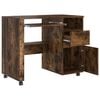 vidaXL Desk with Wheels Smoked Oak 91 x 50 x 77 cm Engineered Wood