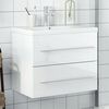 vidaXL Bathroom Sink Cabinet with Built-in Basin High Gloss White