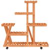 vidaXL Flower Stand with Wheels 95x25x101 cm Solid Wood Fir