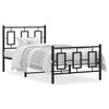 vidaXL Metal Bed Frame without Mattress with Footboard Black 90x200cm