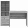 vidaXL Desk with Drawer 2 pcs Grey Sonoma