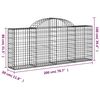 vidaXL Arched Gabion Baskets 5 pcs 200x30x80/100 cm Galvanised Iron