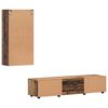 vidaXL TV Cabinet Set with Drawer FLORIN Old Wood Engineered Wood