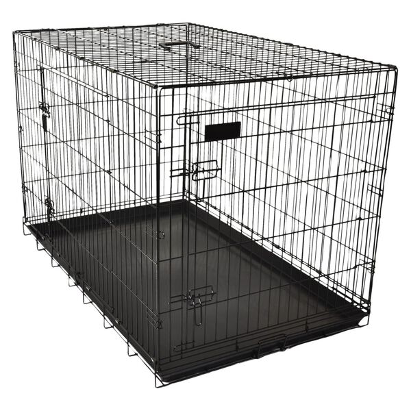 FLAMINGO Pet Wire Cage with Sliding Door Mezo XL 70x109x77 cm Black