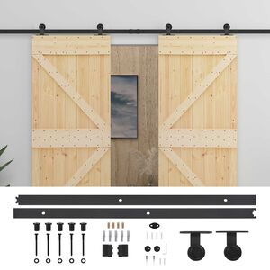vidaXL Sliding Door 2 pcs 90 x 210 cm Solid Pine Wood