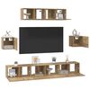 vidaXL TV Cabinet Set Wall-mounted 7 pcs Artisan Oak Engineered Wood