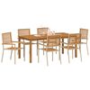 vidaXL Garden Dining Set 7 pcs Beige Solid Acacia Wood