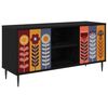vidaXL TV Cabinet ESSEN 102 x 33 x 51 cm Black Oak Engineered Wood