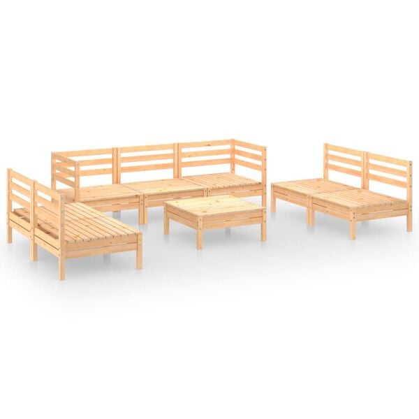 vidaXL 8 Piece Garden Lounge Set Solid Pinewood