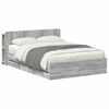 vidaXL Bed Frame with Storage and Headboard Grey Sonoma 140 x 200 cm