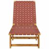 vidaXL Sun Lounger Red Solid Wood Acacia and Fabric