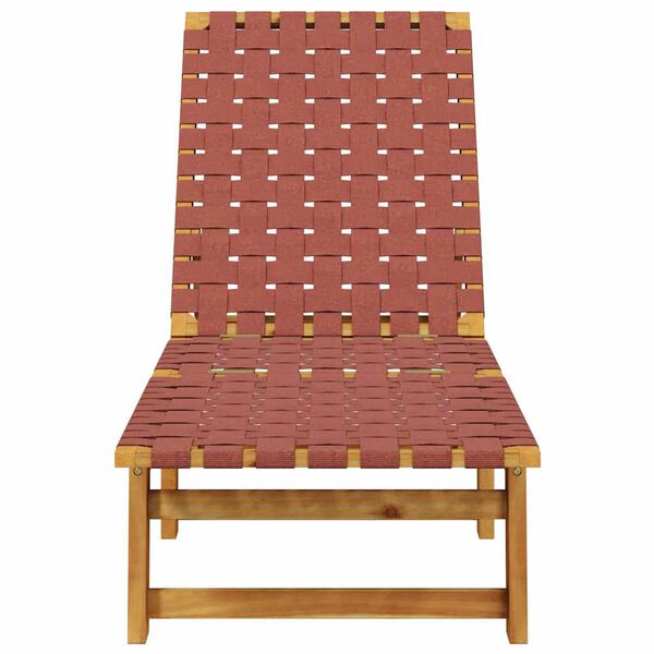 vidaXL Sun Lounger Red Solid Wood Acacia and Fabric
