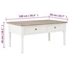 vidaXL Coffee Table White 100x50x46 cm Solid Wood Paulownia