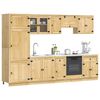 vidaXL Cabinet with Drawer SKI 9 pcs Honey Brown Solid Pine Wood