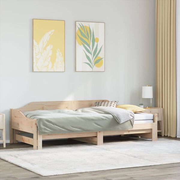 vidaXL Daybed with Trundle without Mattress 80x200 cm Solid Wood