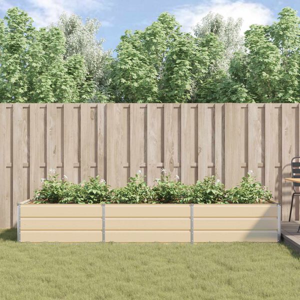vidaXL Planter Ivory 290 x 100 x 45 cm Galvanised Steel